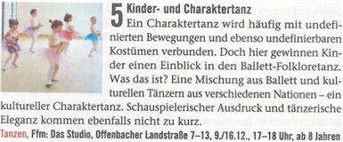 DAS Studio @ Journal Frankfurt
                        Kinderspecials TOP5: Kinder und Charaktertanz