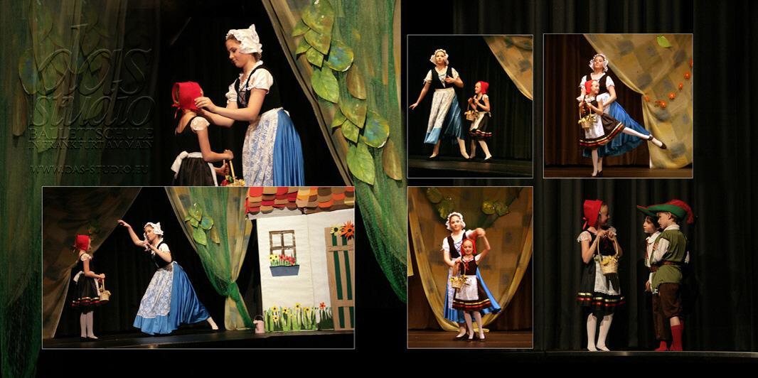 Das Ballettmärchen Unser Rotkäppchen DAS Studio,
                Ballettschule in Frankfurt: Tanz, Kinderballett
                Pre-Ballett Gymnastik Klassisches Ballett Kindertanz
                Kinderballett